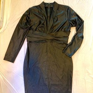 Sexy Soft Faux Leather Bodycon Dress